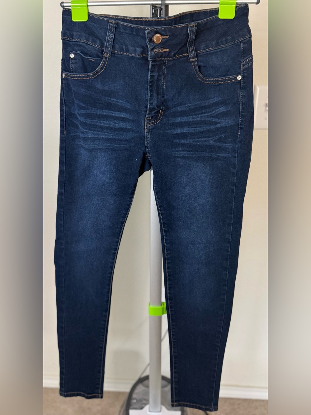 High-Rise Dark Blue Skinny Jeans